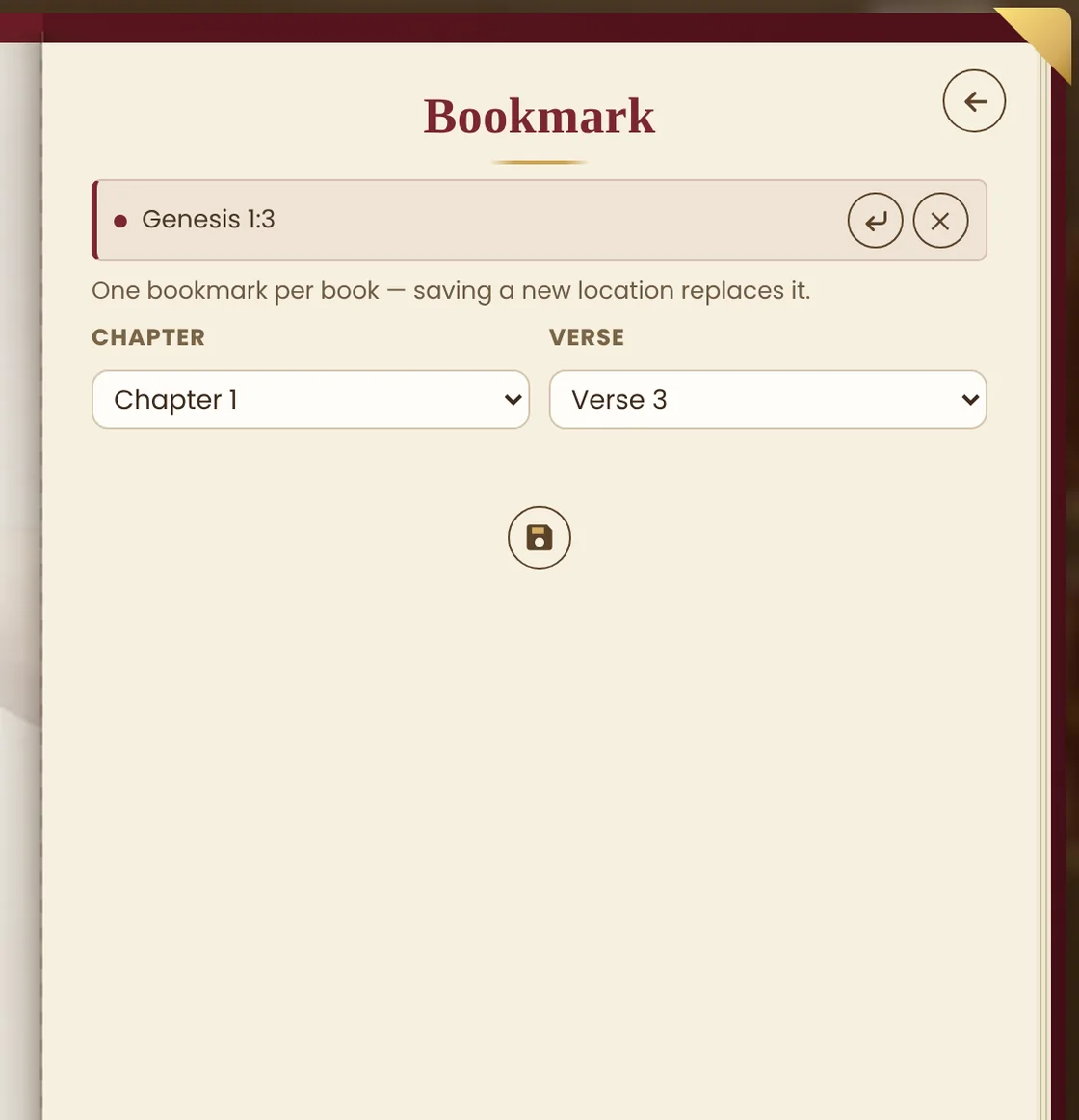 The bookmark panel