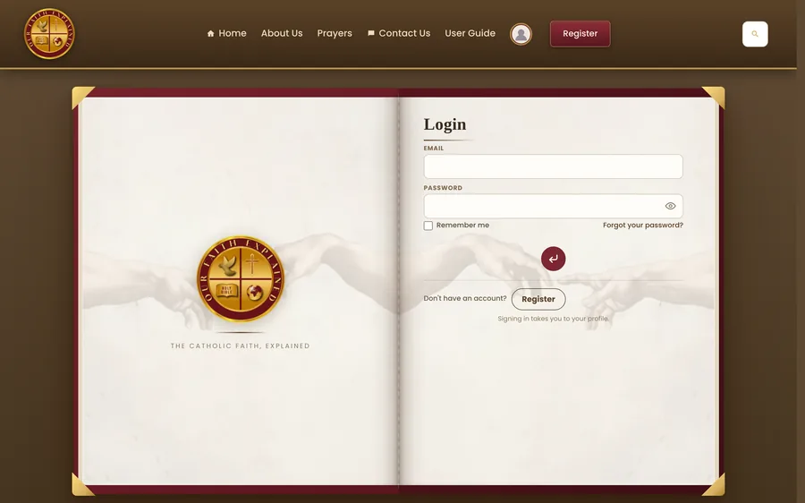 The sign-in page