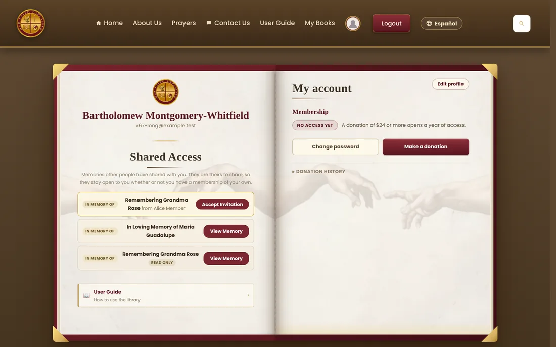 Shared Access on a profile page