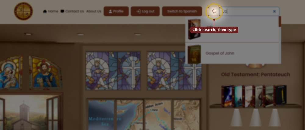 The search icon in the navigation bar