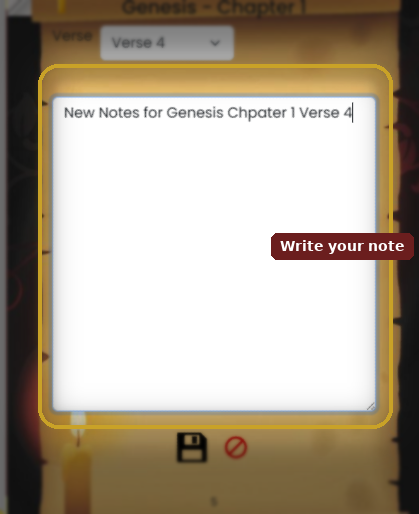 The note entry field