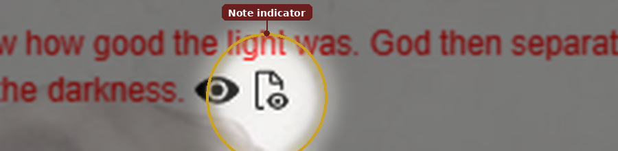 The note indicator beside the verse