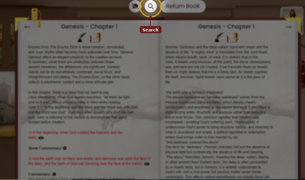 The Search icon in the reader toolbar