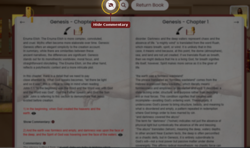 Hide Commentary icon